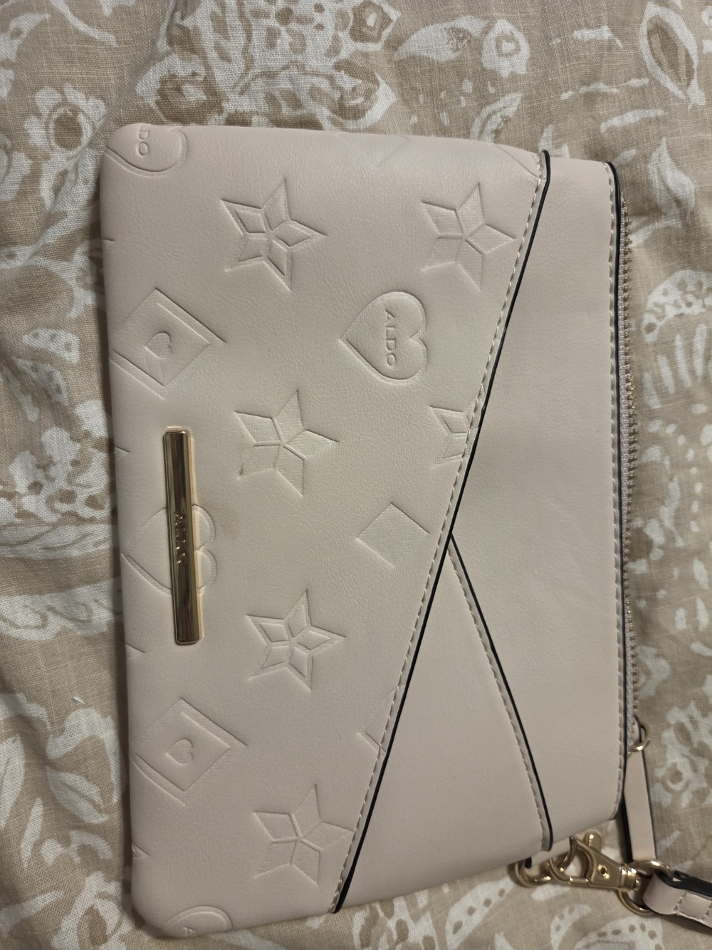 ALDO Light Pink Embossed Wristlet Clutch